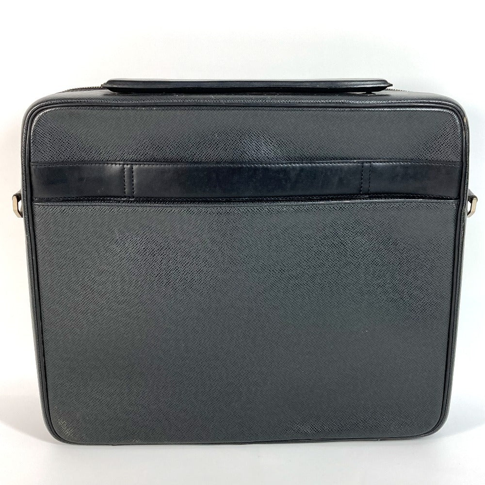 LOUIS VUITTON Handbag Taiga Leather black Taiga Porto Ordinatur Odessa Computer Case Women