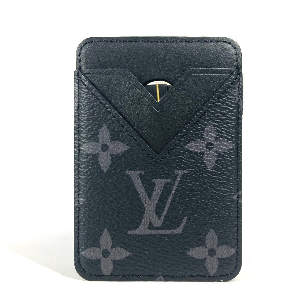 LOUIS VUITTON Card Case Monogram Eclipse Canvas black Monogram Eclipse Porto Cult Magnet unisex(Unisex)