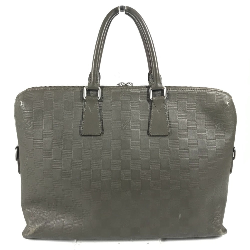 LOUIS VUITTON Business bag Damier Anfini Leather gray Damier Anfini Porto de Cumanjour PDJ