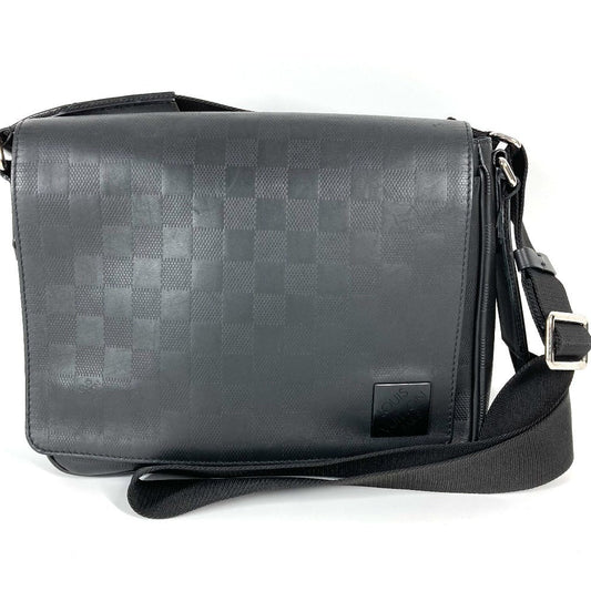 LOUIS VUITTON Shoulder Bag Damier Anfini Leather black Damier Anfini District PM NV3