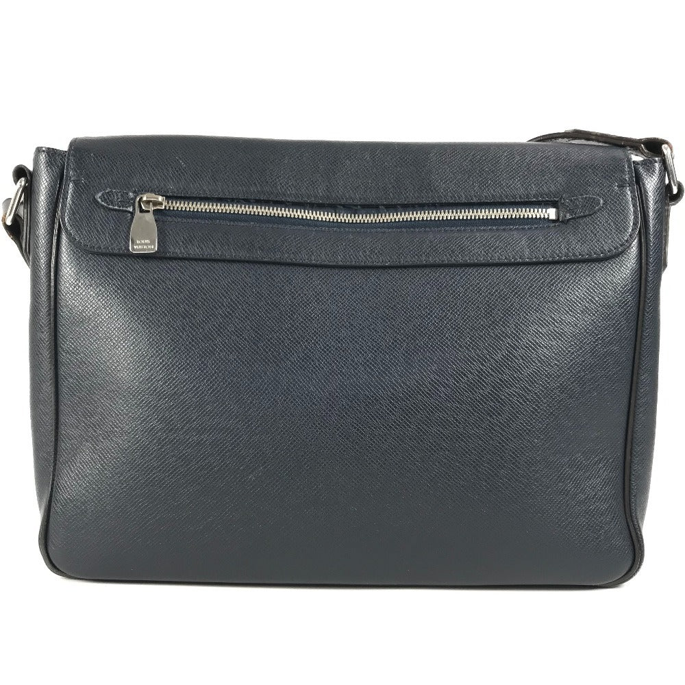 LOUIS VUITTON Shoulder Bag Taiga Leather Navy Taiga Roman MM