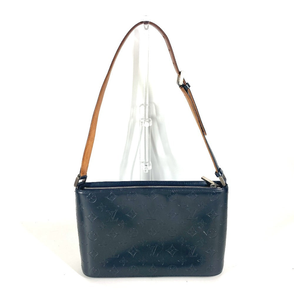 LOUIS VUITTON Shoulder Bag Monogram mat leather blue Monogram mat Alston