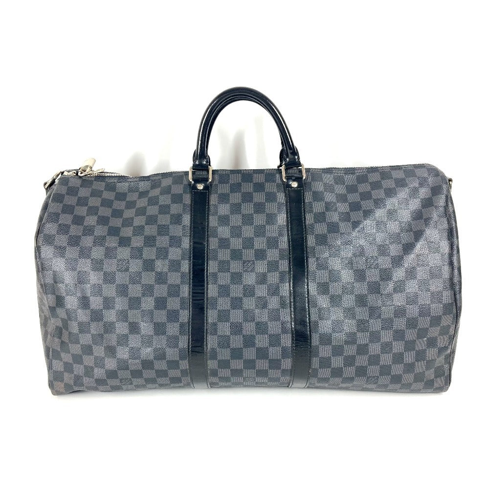 LOUIS VUITTON Boston Duffel bag Damier Grafitto Canvas black Damier Grafitte Keepall bandouliere55