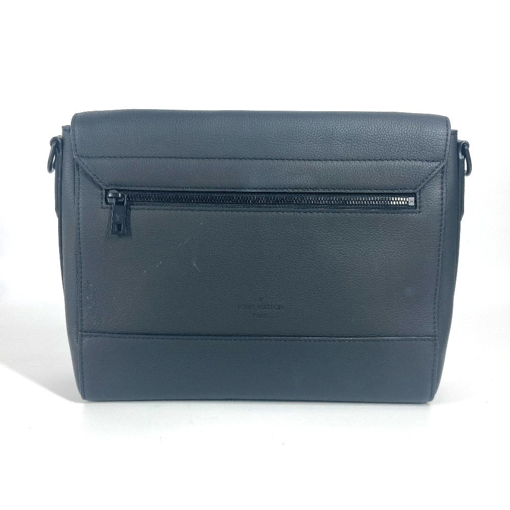 LOUIS VUITTON Shoulder Bag , grain leather black LV Aerogram takeoff messenger
