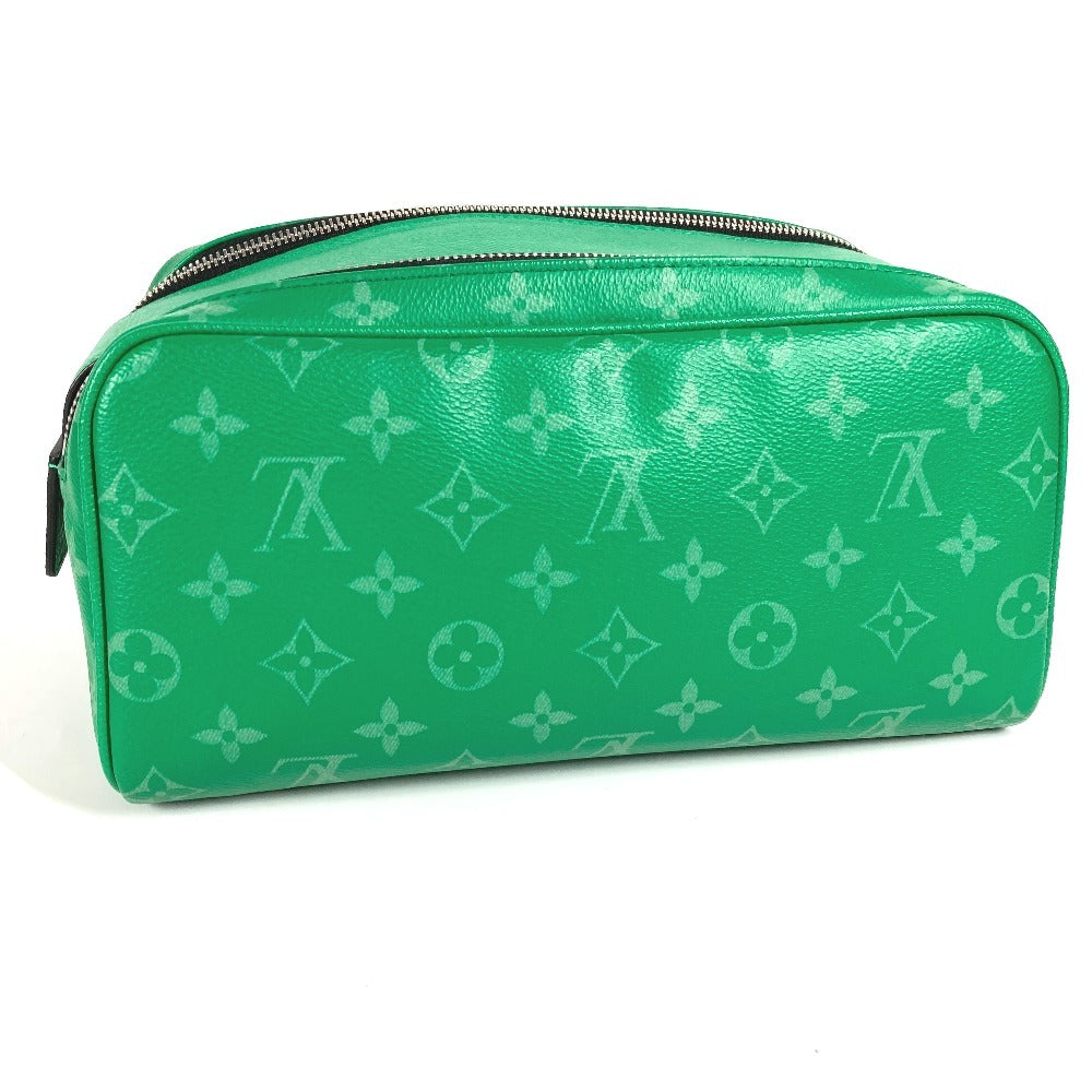 LOUIS VUITTON business bag Taiga Leather, Monogram Canvas green Taigalama Dop kit