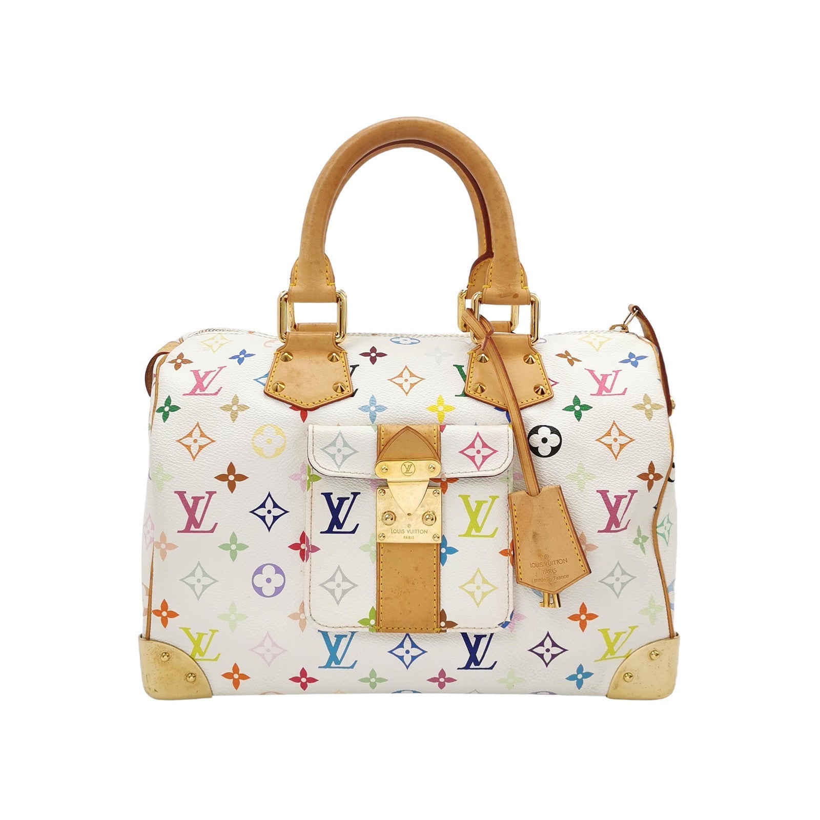 Louis Vuitton x Takashi Murakami Speedy 30 Lock White Multicolor