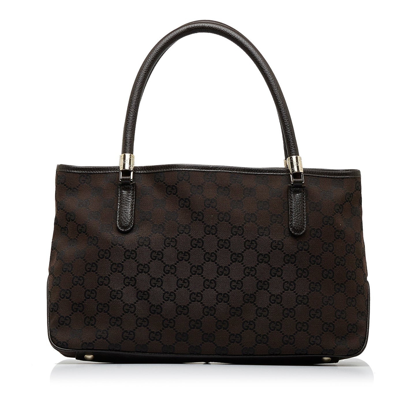 Gucci Brown Leather Canvas Tote Style 20