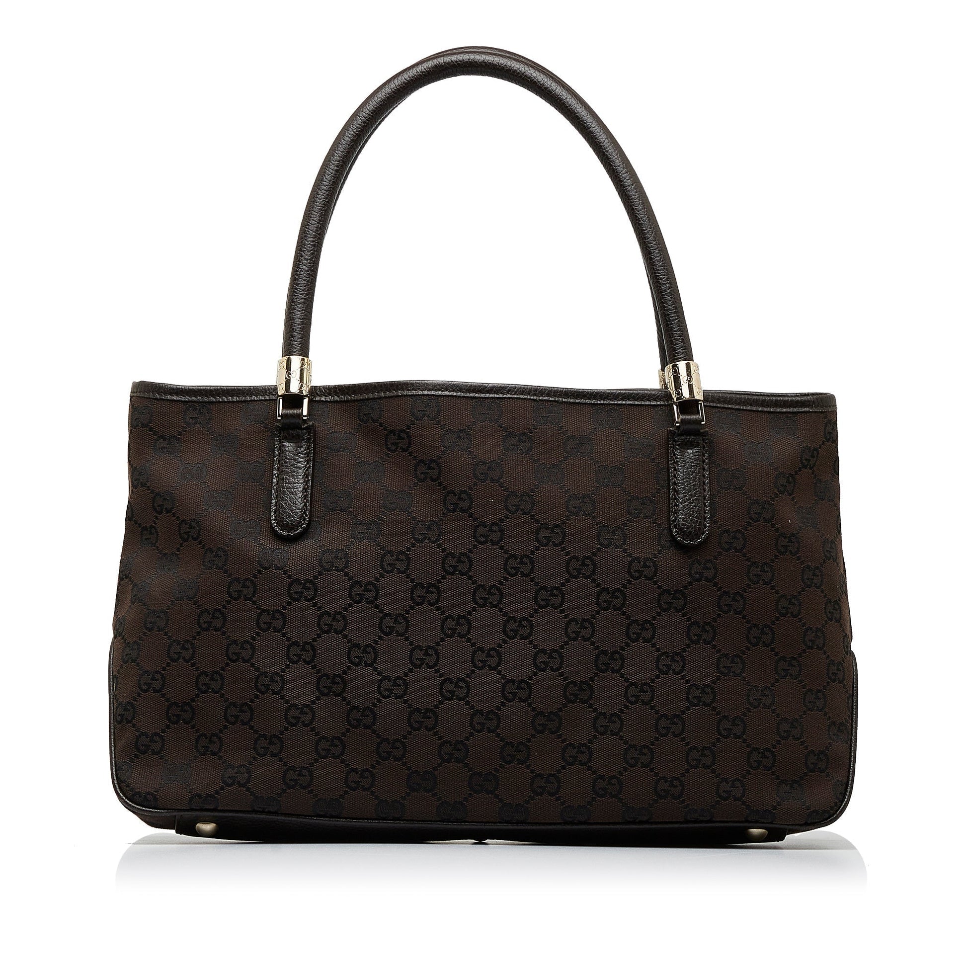 Gucci Brown Leather Canvas Tote Style 20