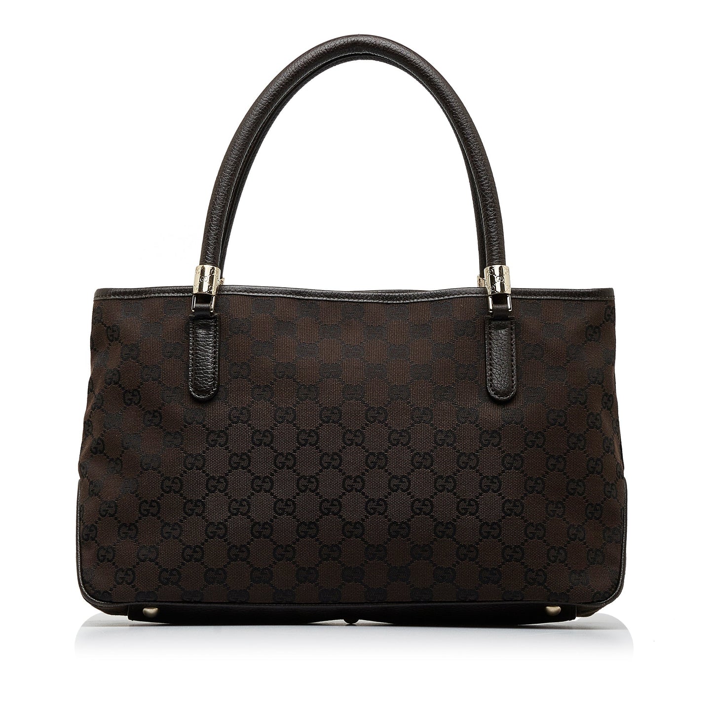 Gucci Brown Leather Canvas Tote Style 20