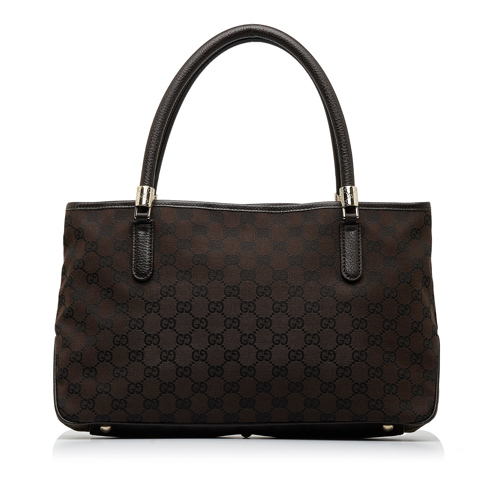 Gucci Brown Leather Canvas Tote Style 20
