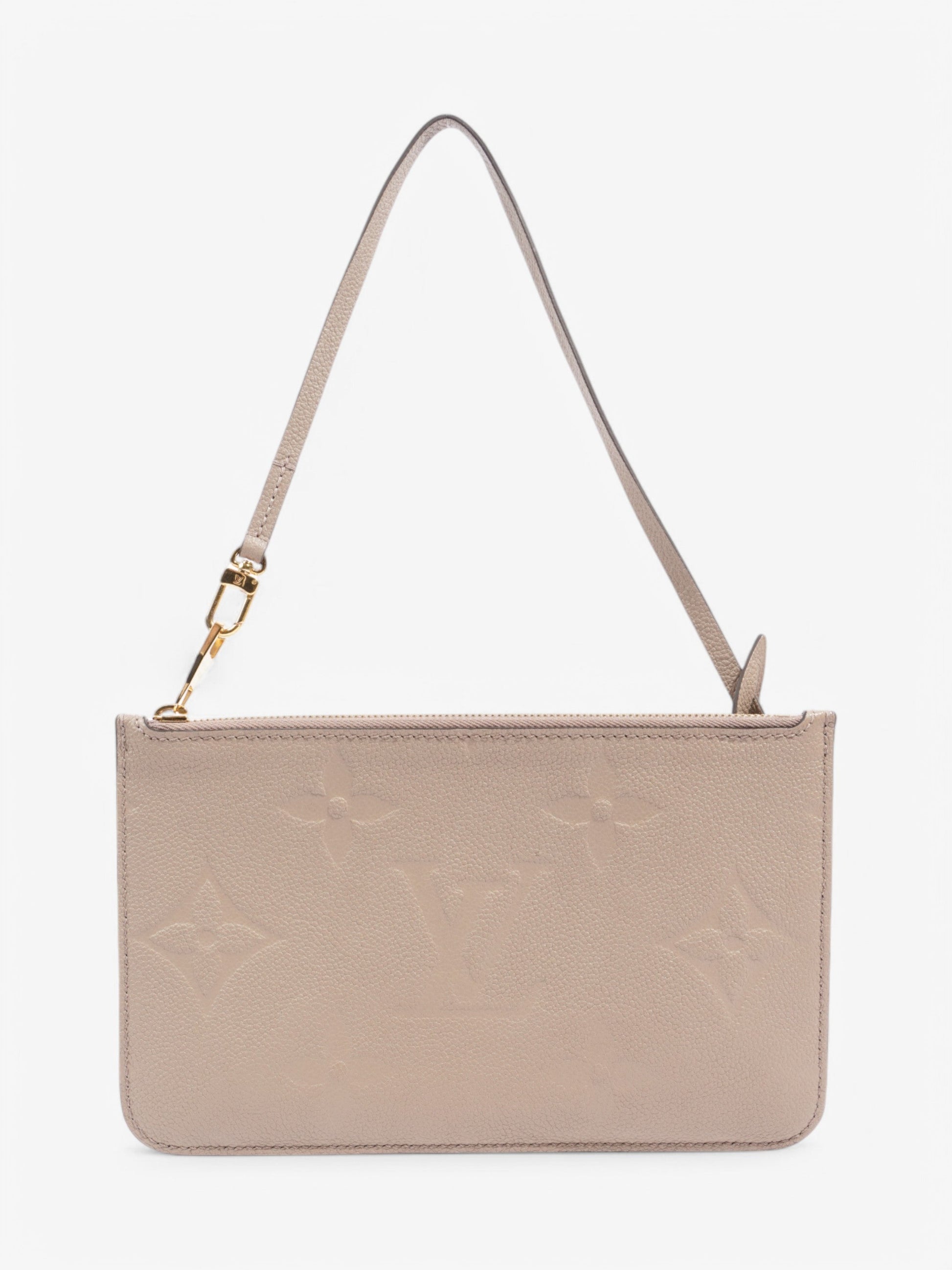 Louis Vuitton Neverful Pochette Taupe / Monogram Empriente Empreinte Leather