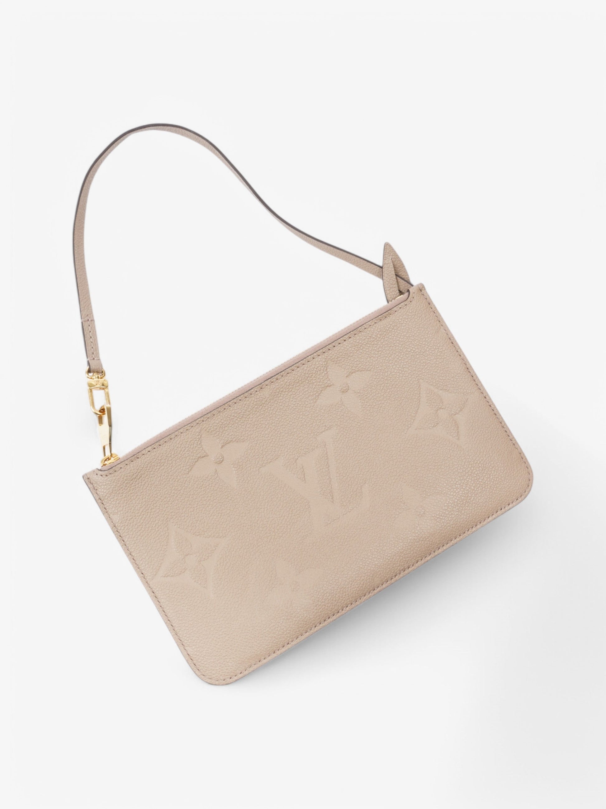 Designer Women's Crossbody Bag | Louis Vuitton Neverful Pochette Taupe / Monogram Empriente Empreinte Leather