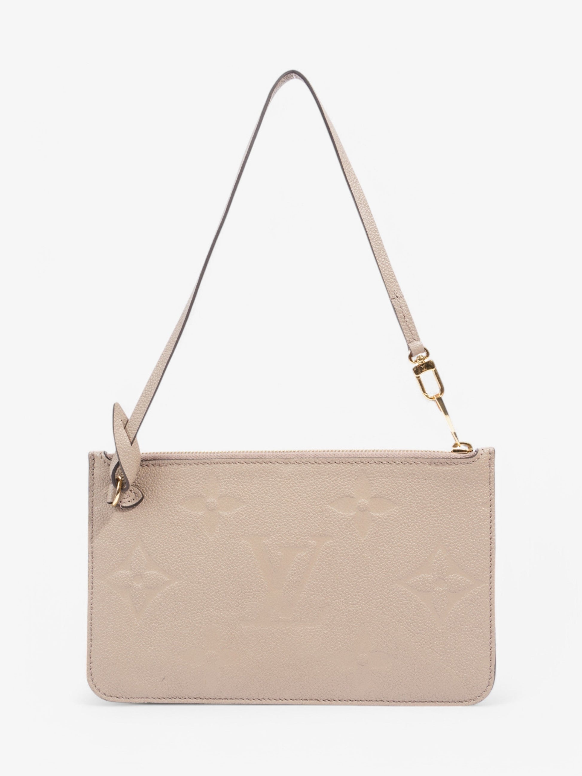 Designer Women's Crossbody Bag | Louis Vuitton Neverful Pochette Taupe / Monogram Empriente Empreinte Leather