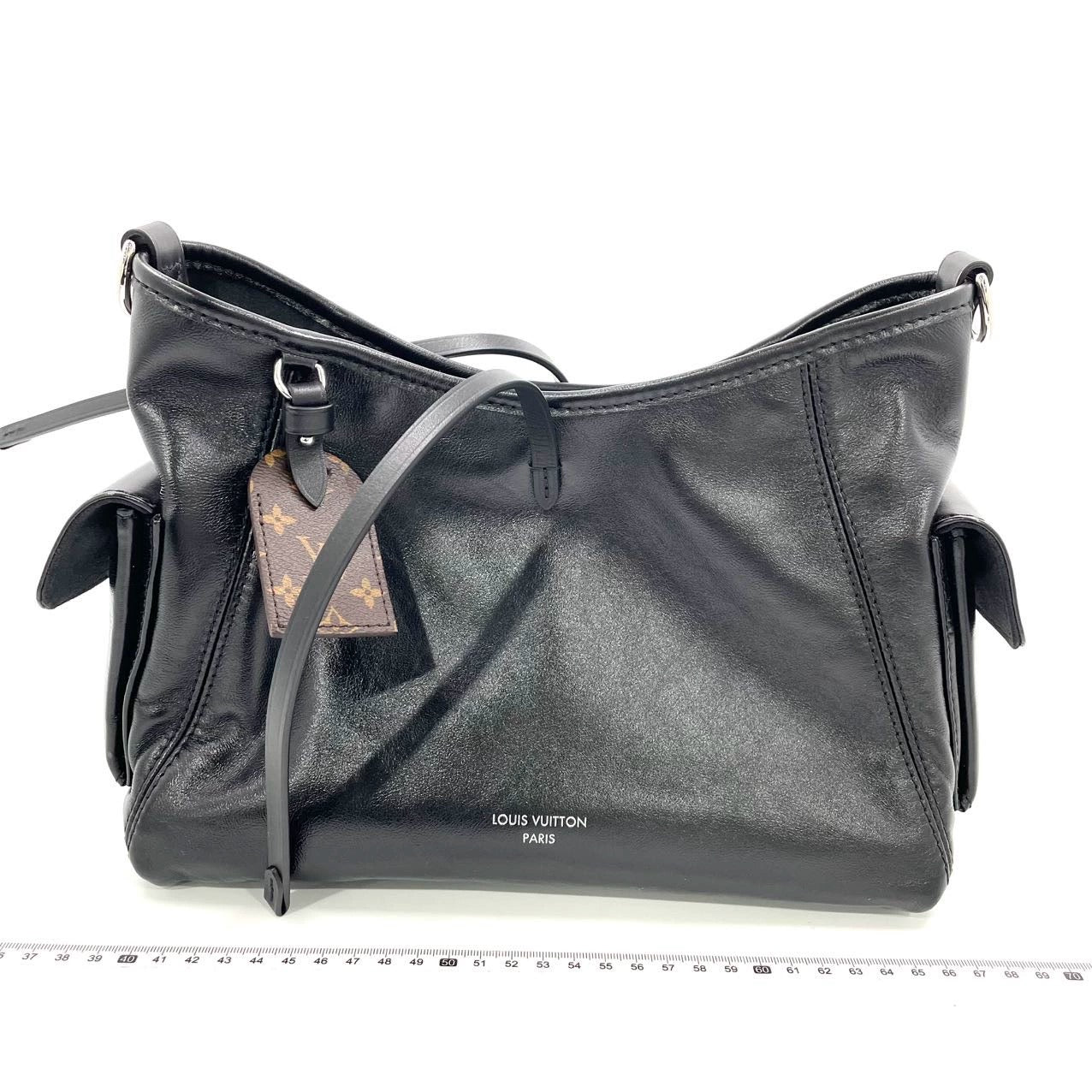Louis Vuitton CarryAll Cargo Vibe PM Small Lambskin Leather So Black Shoulder Bag