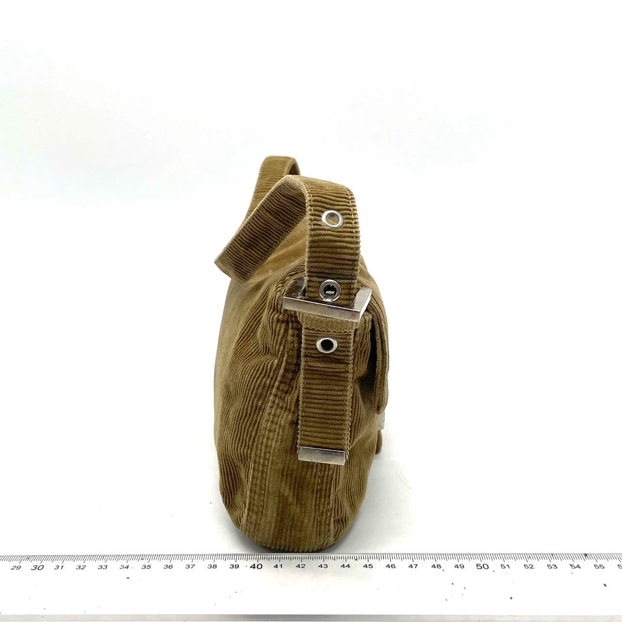 FENDI Baguette Corduroy Beige Brown Shoulder Bag
