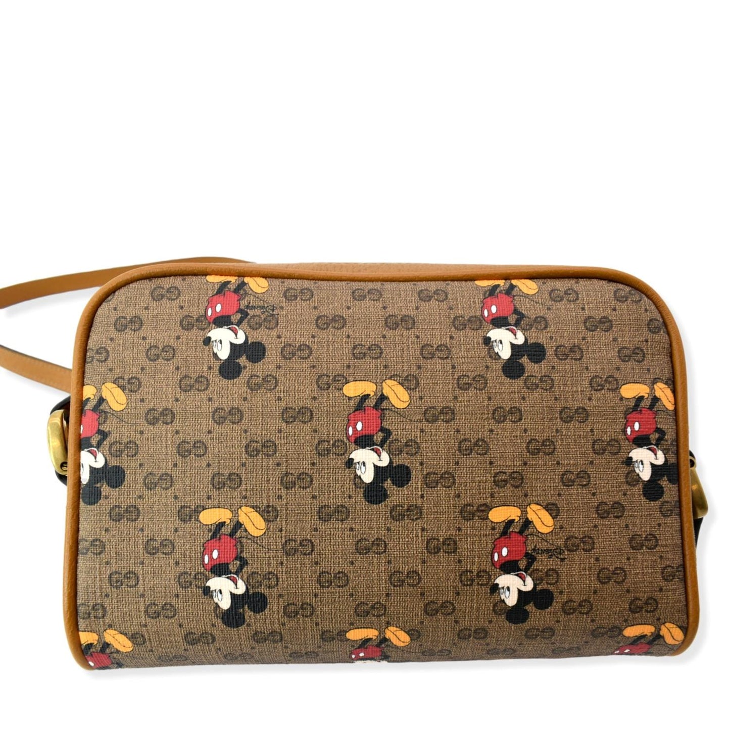 GUCCI x Disney Mickey Mo GG Supreme Coated Canvas Crossbody Bag Brown 602536