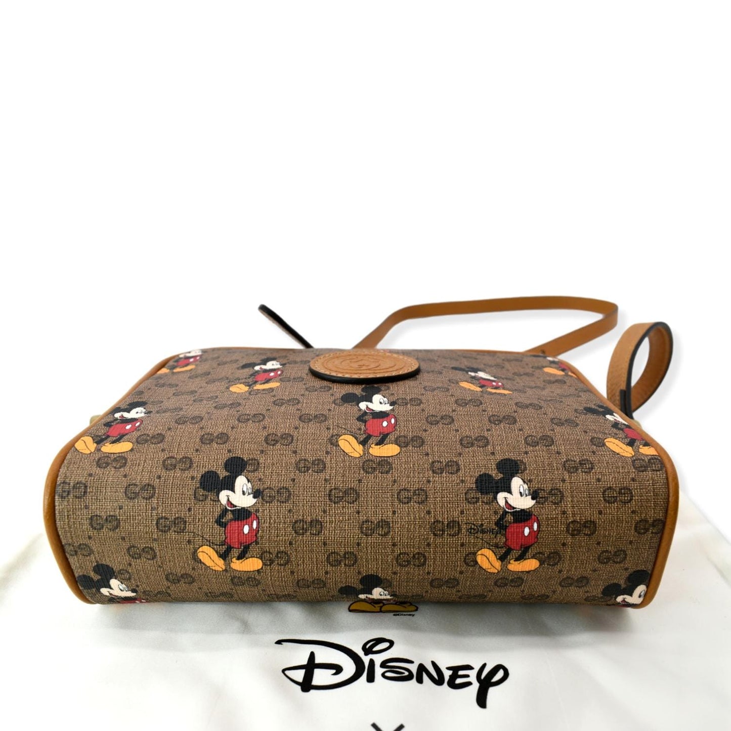 GUCCI x Disney Mickey Mo GG Supreme Coated Canvas Crossbody Bag Brown 602536