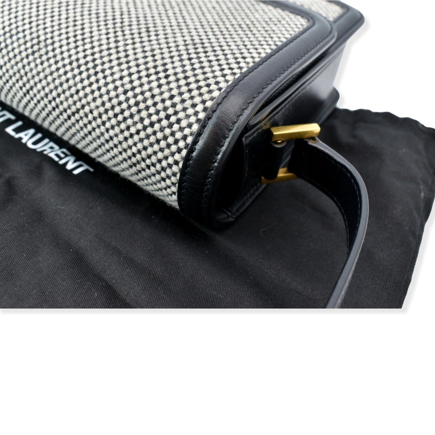 Saint Laurent Solferino Medium Canvas and Leather Shoulder Bag White
