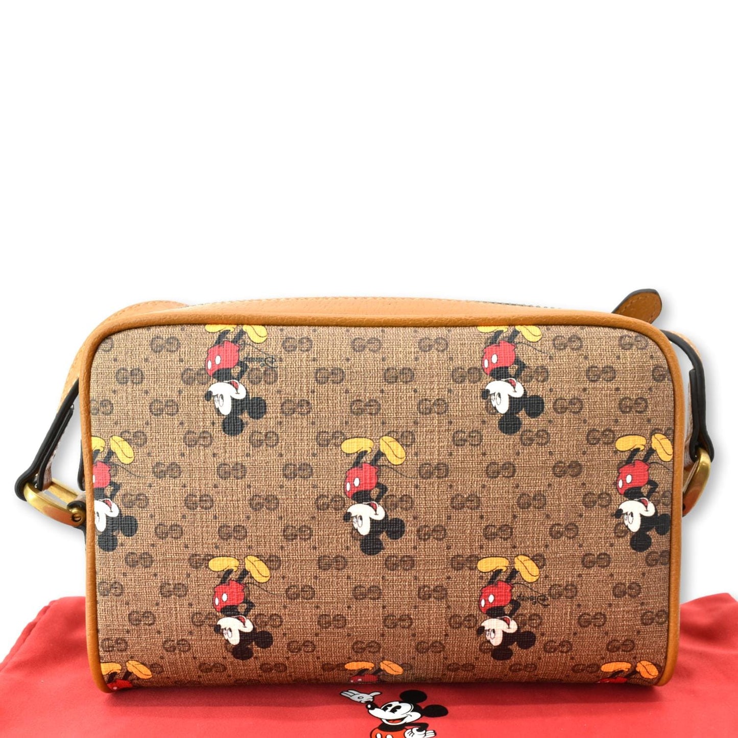 GUCCI x Disney Mickey Mo GG Supreme Coated Canvas Crossbody Bag Brown 602536