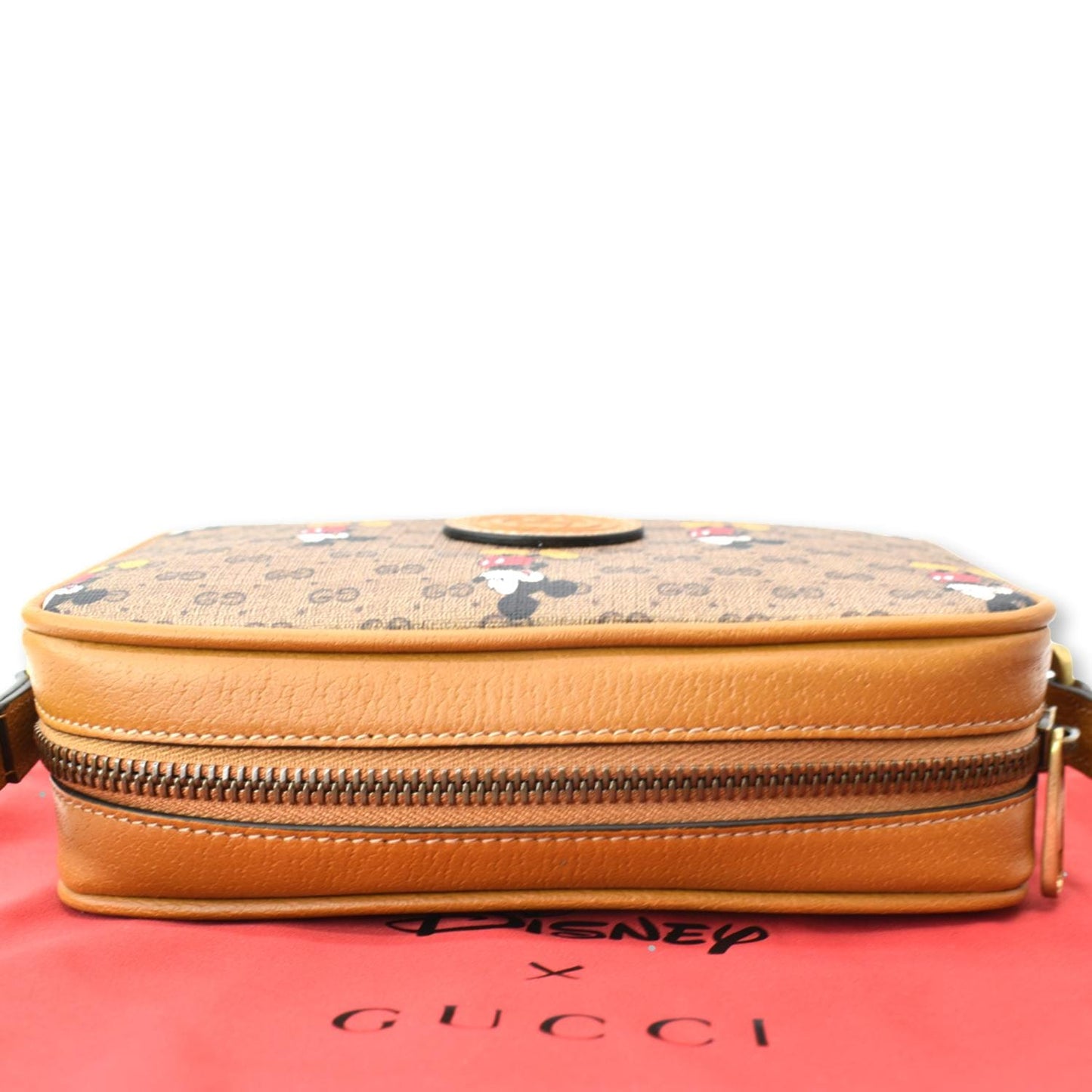 GUCCI x Disney Mickey Mo GG Supreme Coated Canvas Crossbody Bag Brown 602536