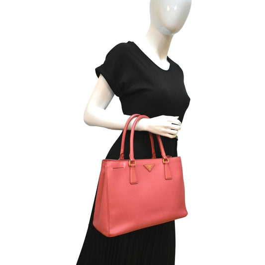PRADA Galleria Large Saffiano Leather Tote Bag Pink