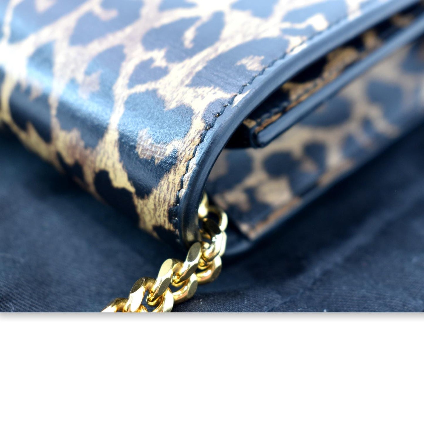 SAINT LAURENT Kate Monogram Leopard Print Shoulder Bag Black - New Year Deals