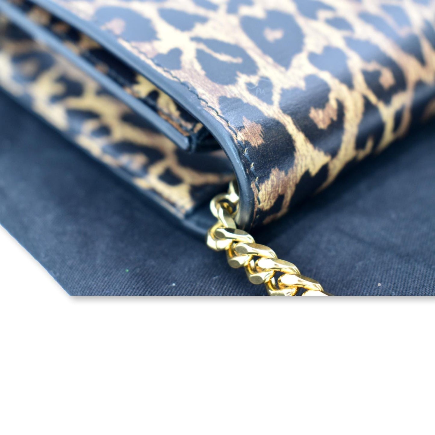 SAINT LAURENT Kate Monogram Leopard Print Shoulder Bag Black - New Year Deals