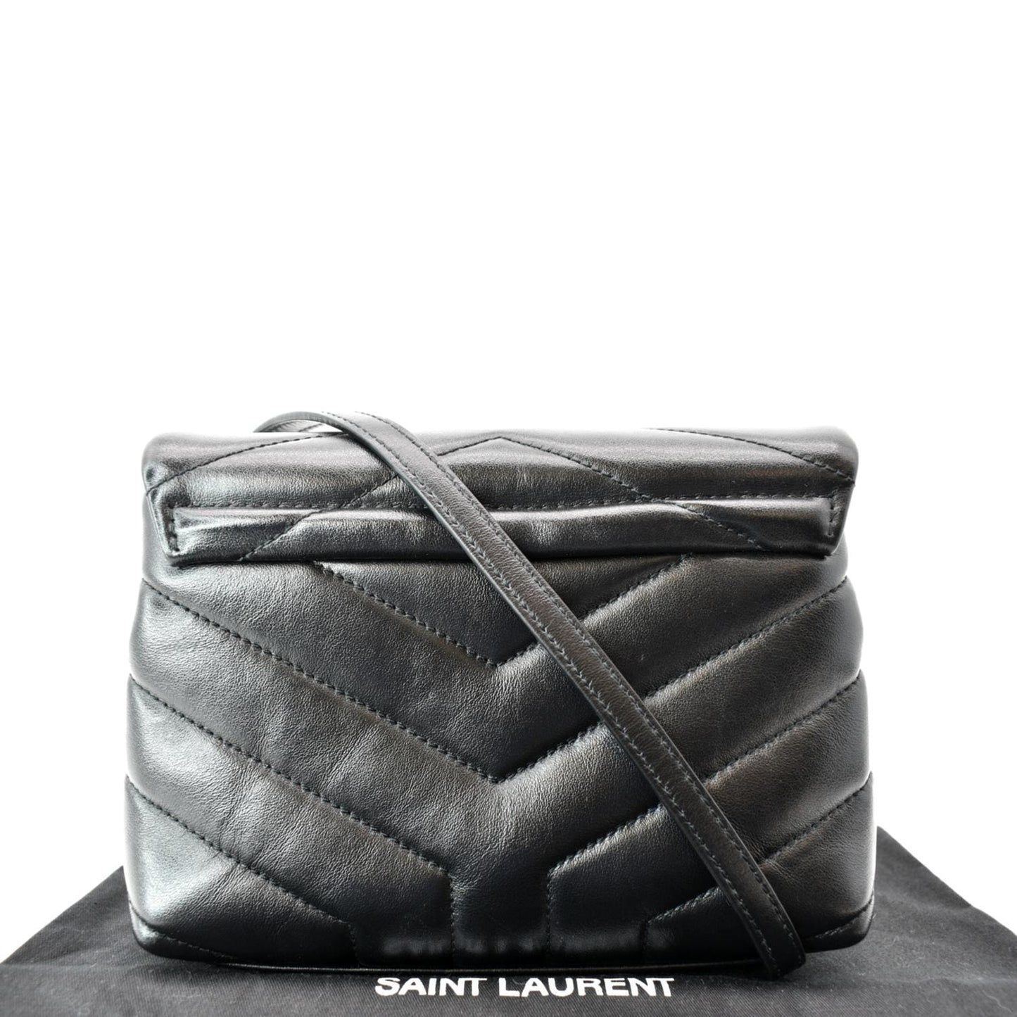 SAINT LAURENT Loulou Toy Matelasse Leather Crossbody Bag Black