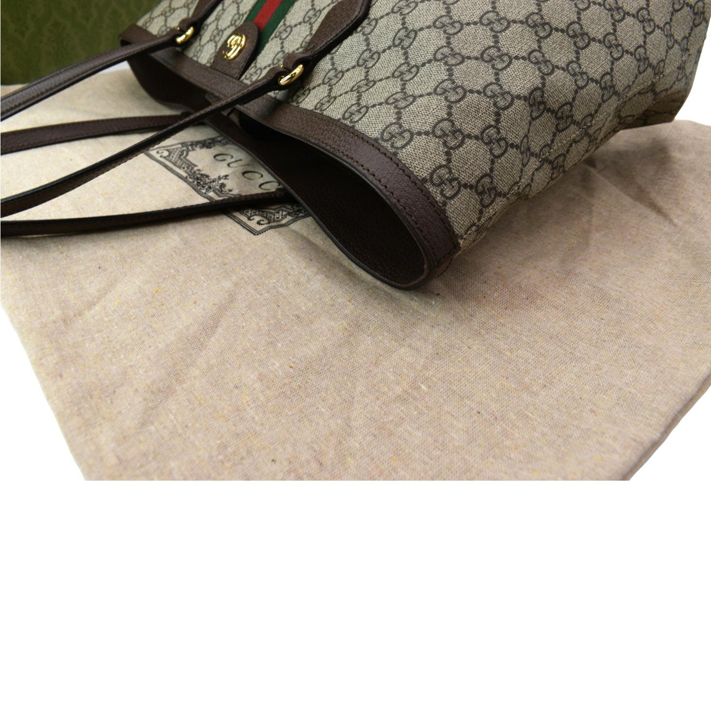 GUCCI Ophidia Medium GG Supreme Canvas Tote Bag Beige 631685