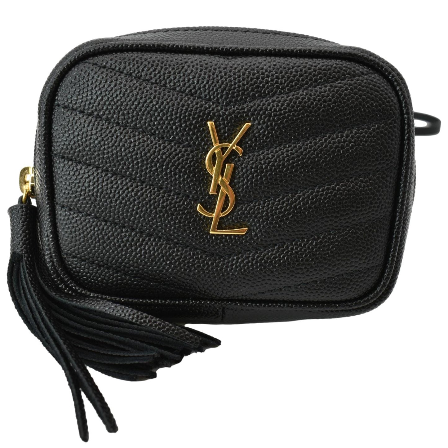 SAINT LAURENT Lou Leather Crossbody Bag Black