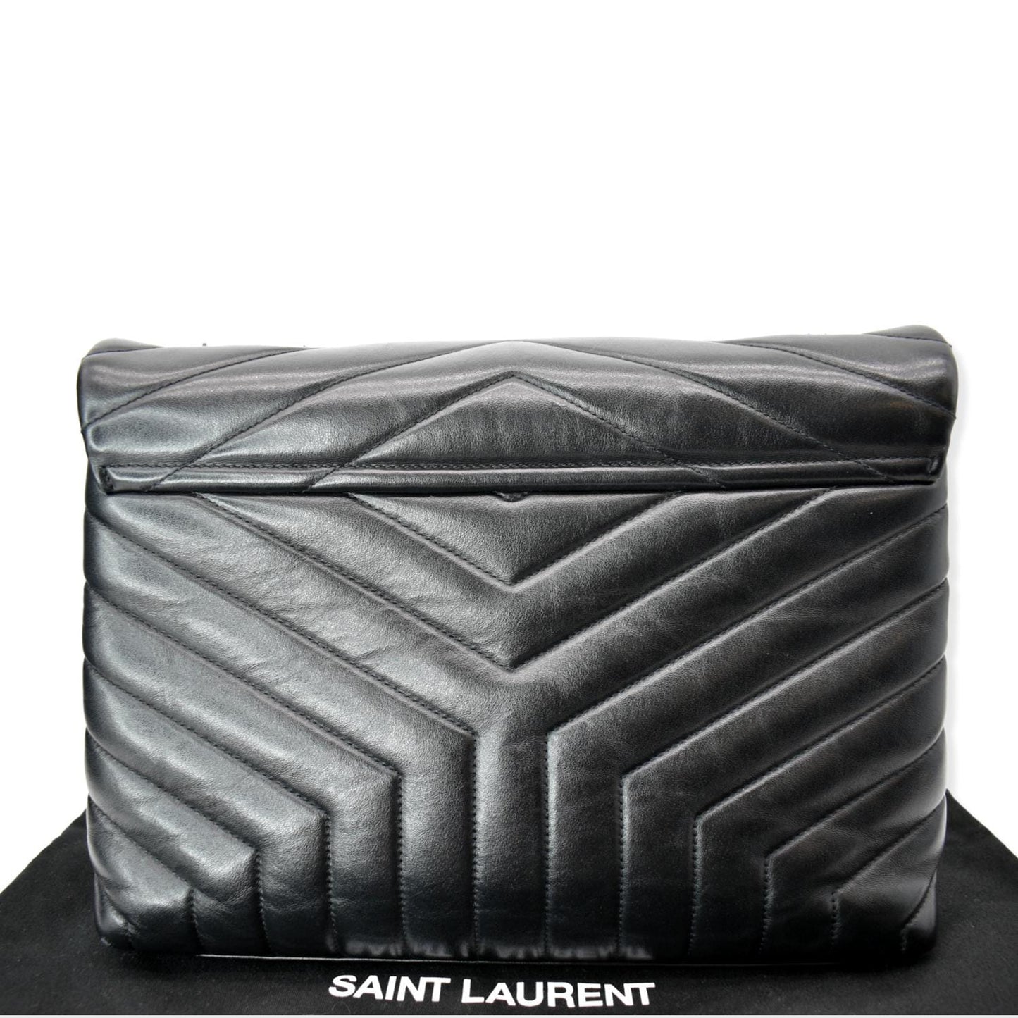 SAINT LAURENT Medium Loulou Matelasse Leather Chain Shoulder Bag Black