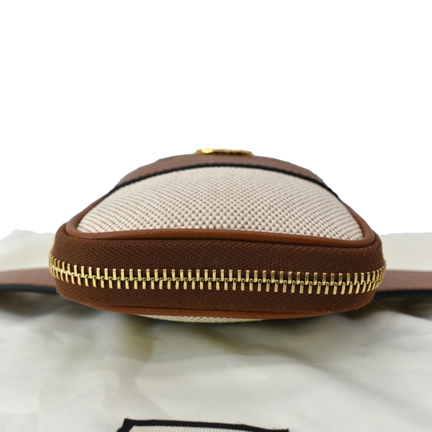 GUCCI Phone Case Canvas Belt Bag Dark Brown 581519