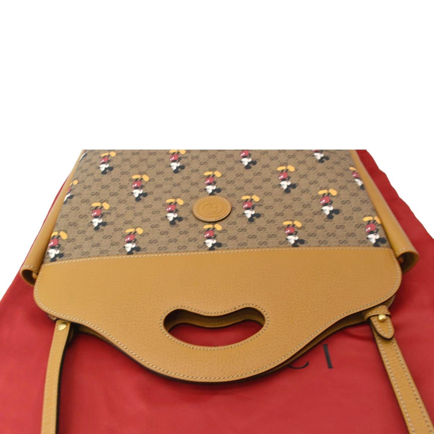 GUCCI Disney Mickey Mo GG Supreme Canvas Crossbody Bag Beige 603937