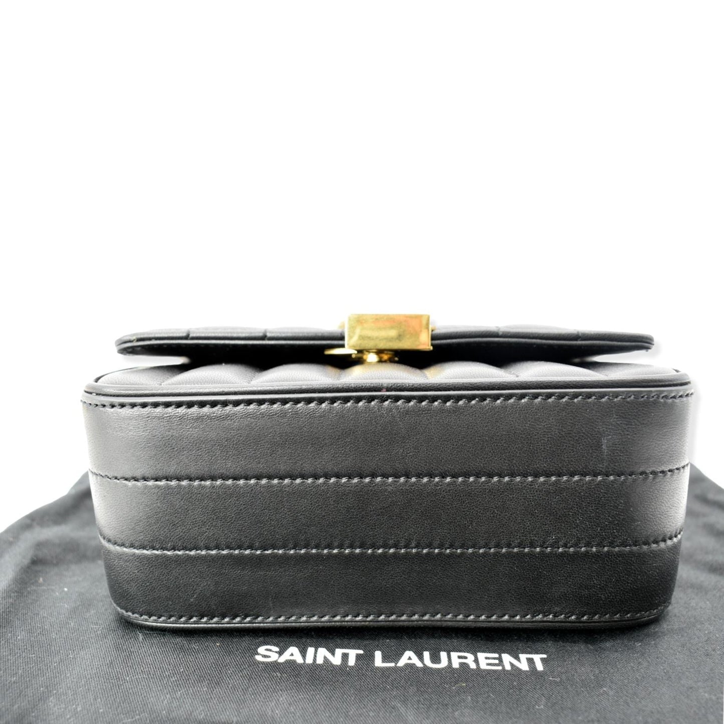 SAINT LAURENT Vicky Small Monogram Leather Chain Crossbody Bag Black