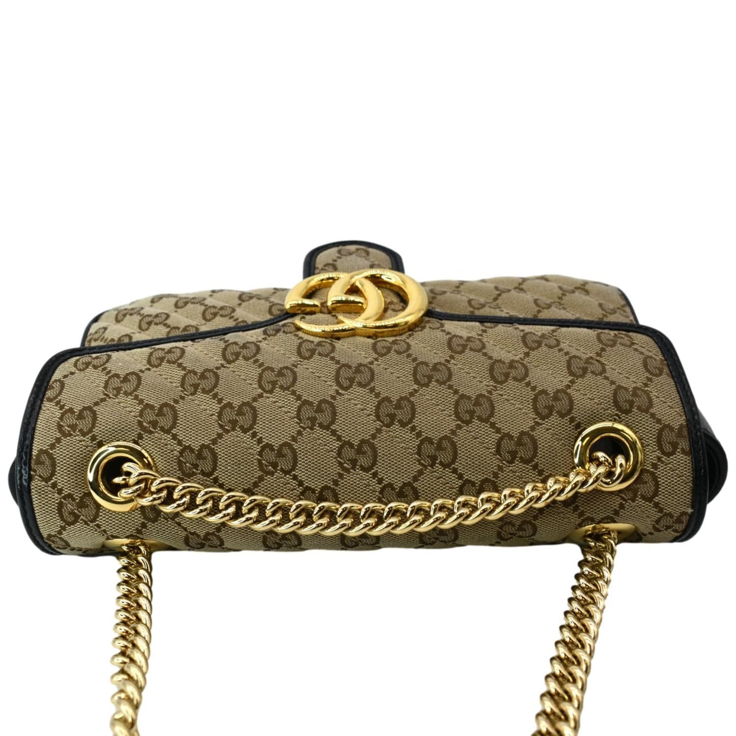GUCCI GG Marmont Small Matelasse Canvas Shoulder Bag Black 443497