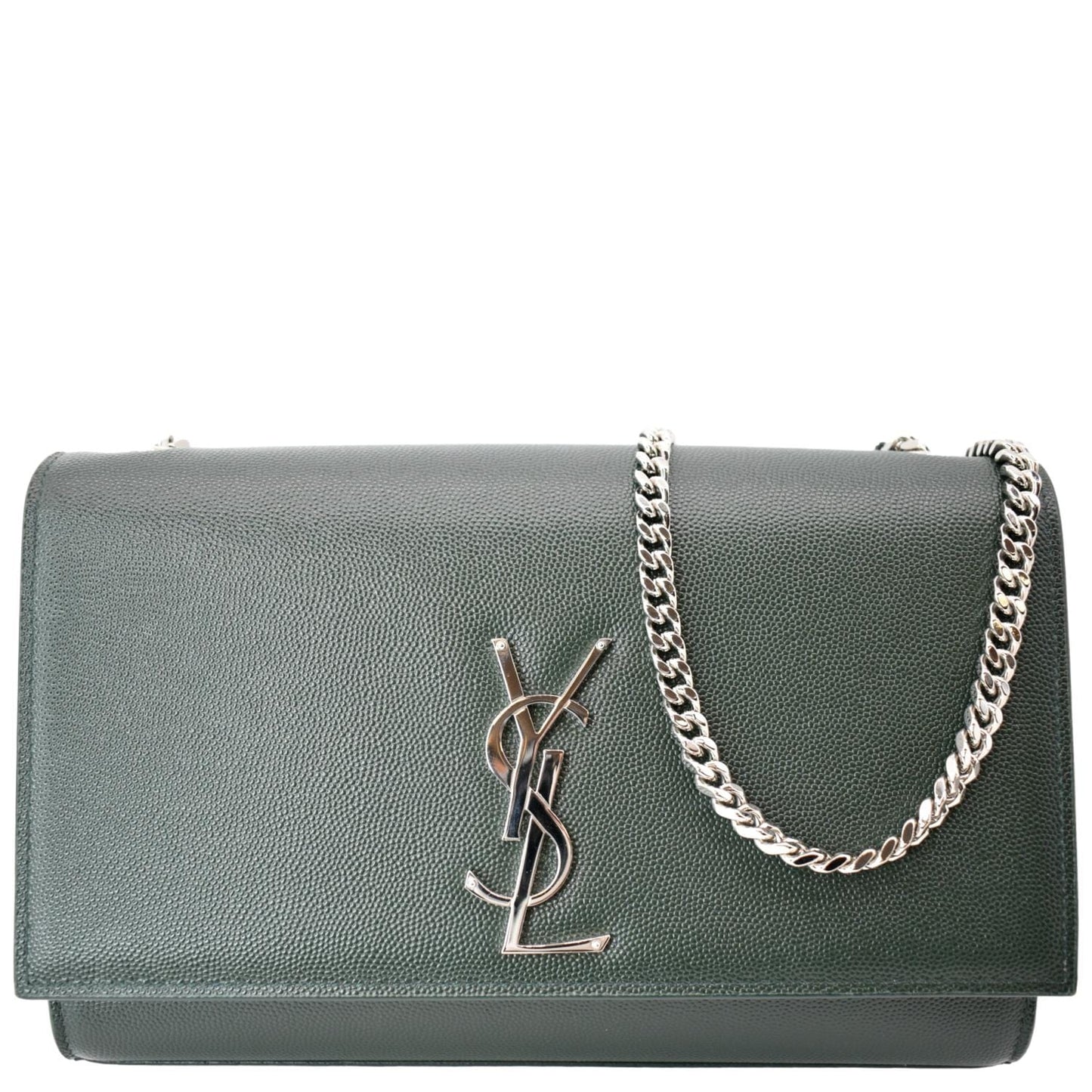 SAINT LAURENT Kate Medium Leather Crossbody Bag Green