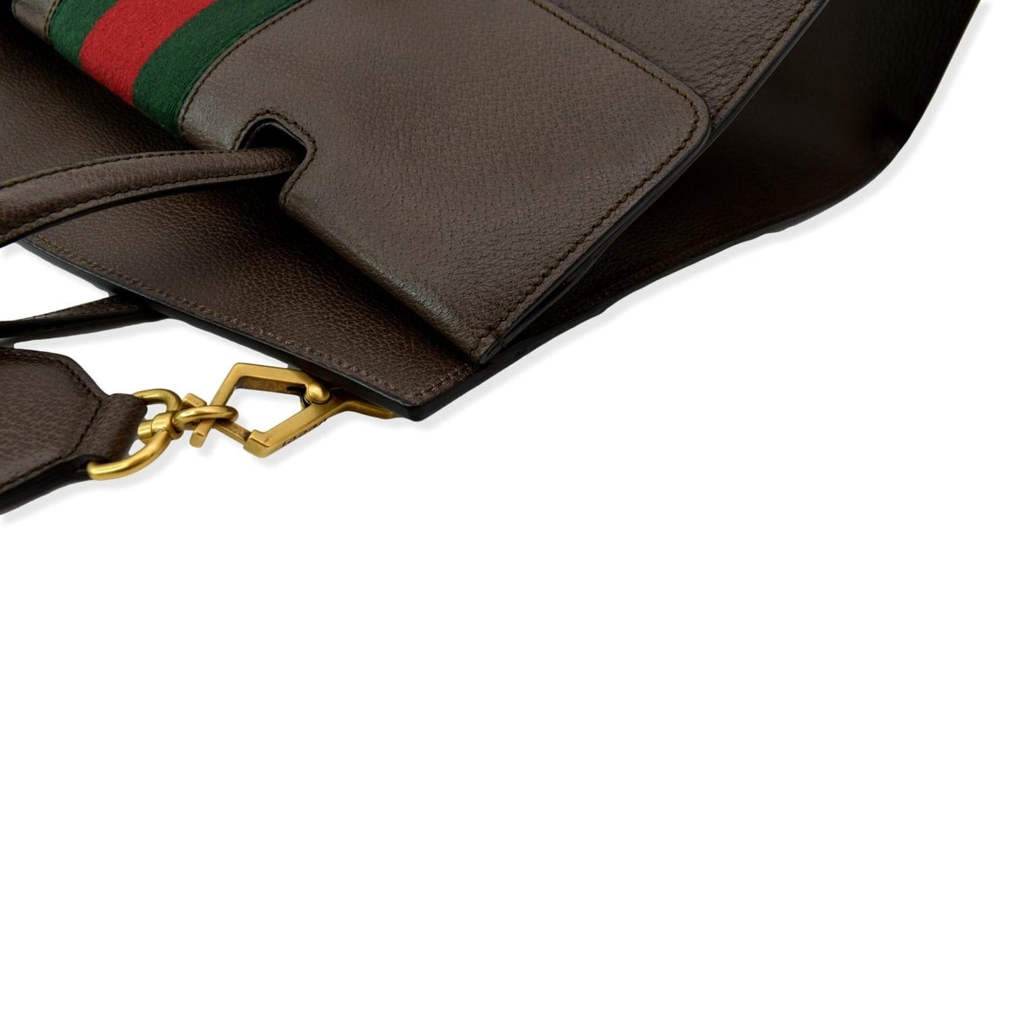 GUCCI Butterfly Linea Totem Leather Large Top Handle Shoulder Bag Brown 500772