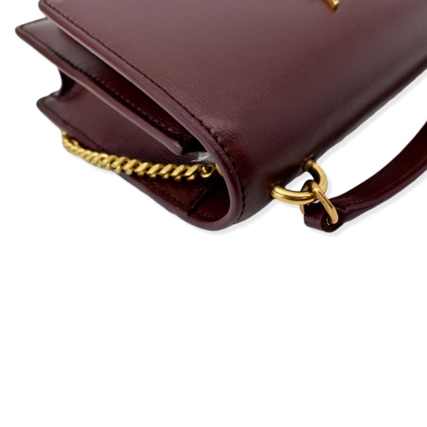 SAINT LAURENT Sunset Mini Leather Crossbody Bag Rouge Legion
