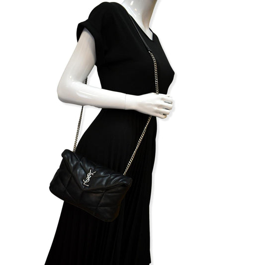 SAINT LAURENT Mini Loulou Puffer Leather Crossbody Bag Black - Hot Deals