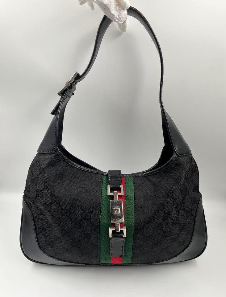 Gucci Jackie Leather Canvas Shoulder Bag Style 4