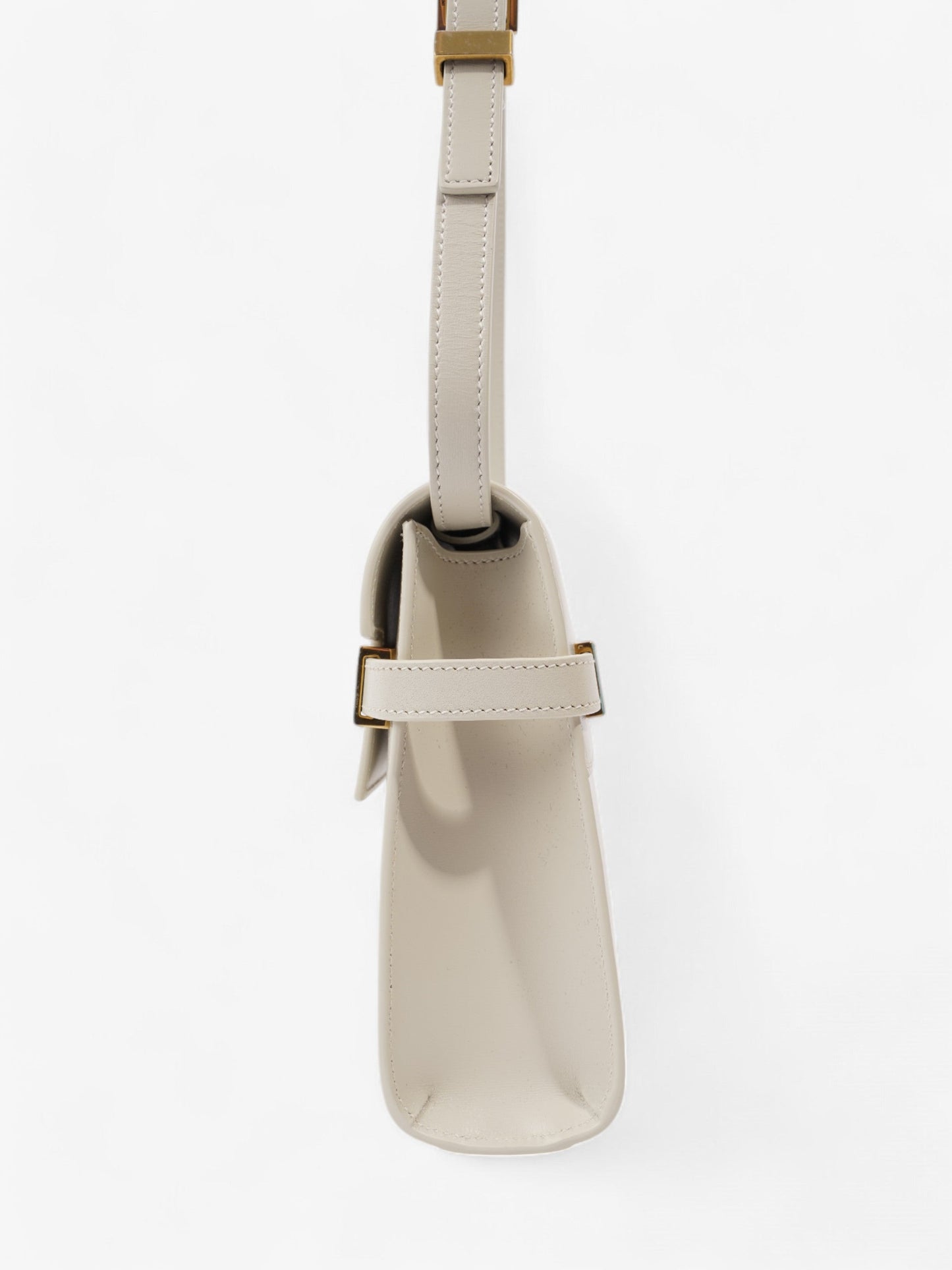 Saint Laurent Manhattan Blanc Calfskin Leather Small