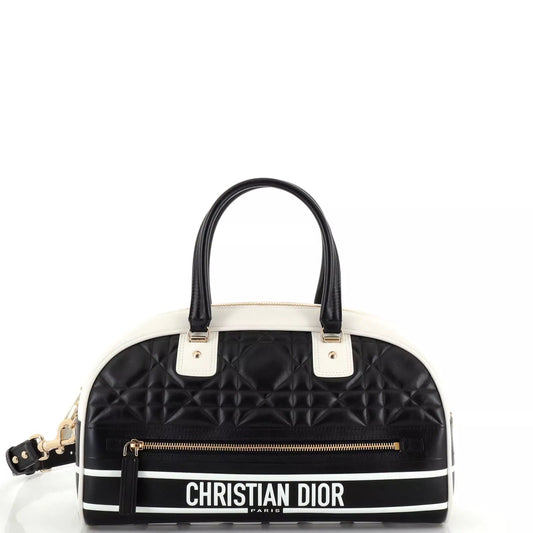 DIOR CANNAGE QUILTED LEATHER VIBE BOWLING BAG