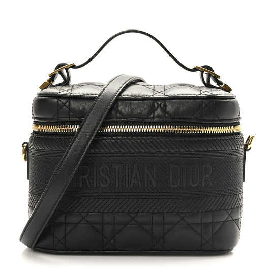 DIOR LAMBSKIN LEATHER CANNAGE SMALL DIORTRAVEL VANITY CASE