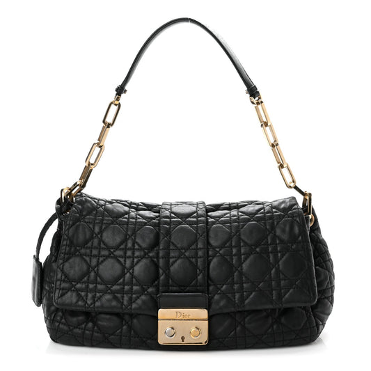 DIOR LAMBSKIN CANNAGE NEW LOCK SHOULDER BAG
