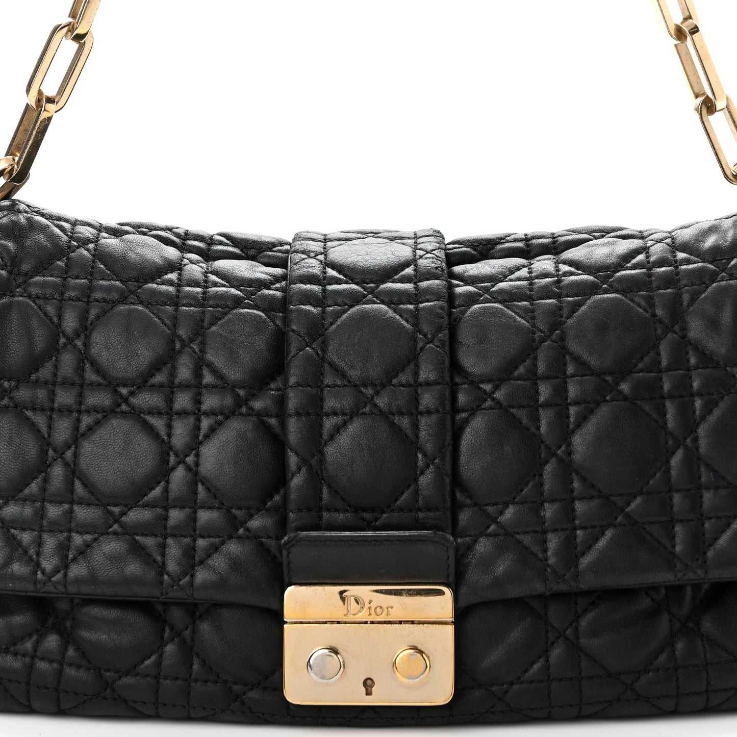 DIOR LAMBSKIN CANNAGE NEW LOCK SHOULDER BAG