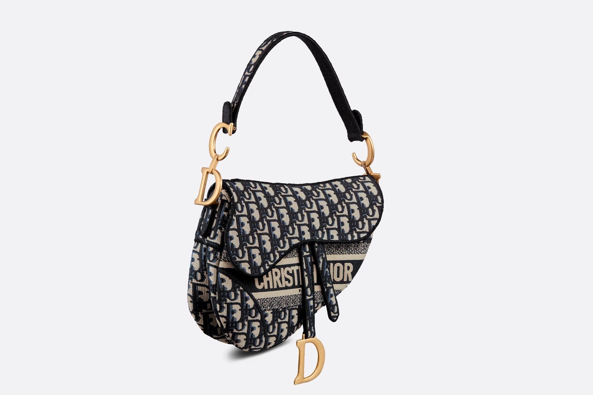 DIOR OBLIQUE EMBROIDERY SADDLE BAG