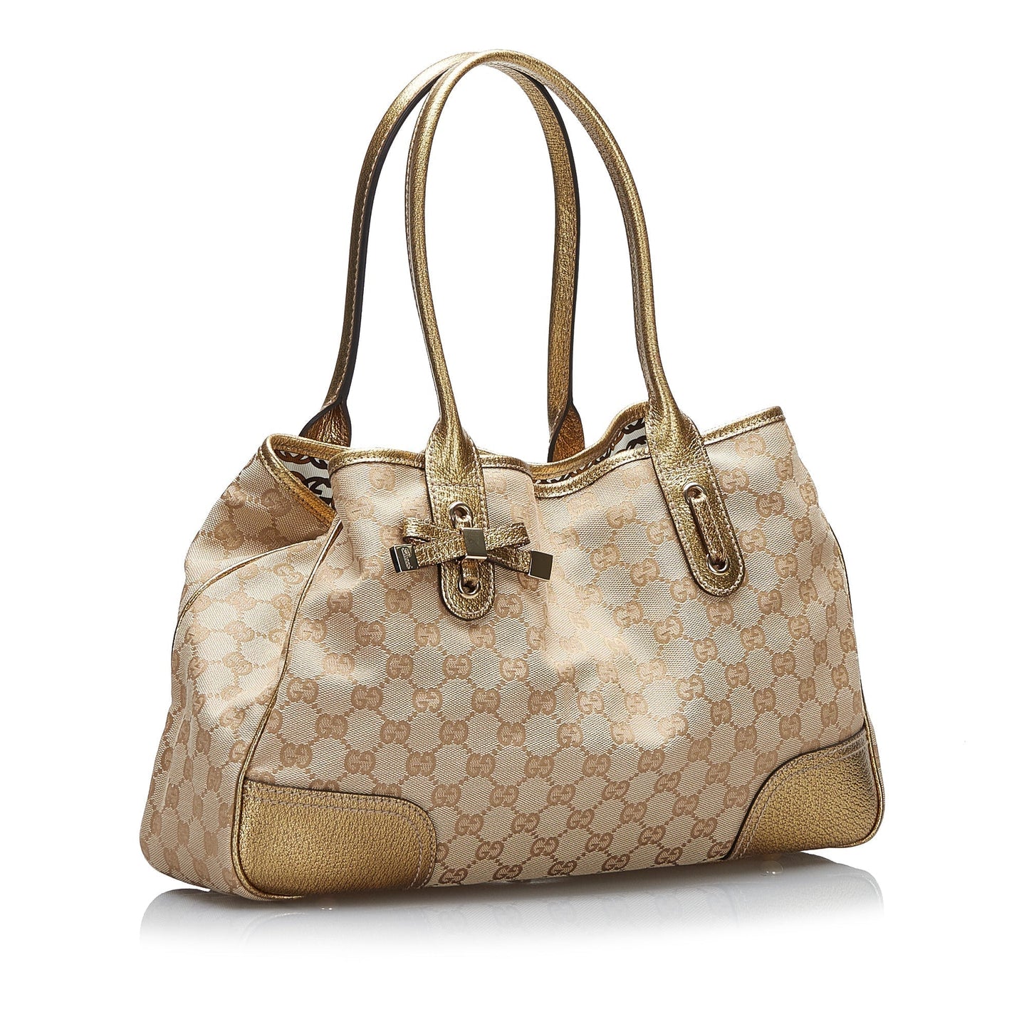 Gucci Princy Leather Canvas Tote Style 2