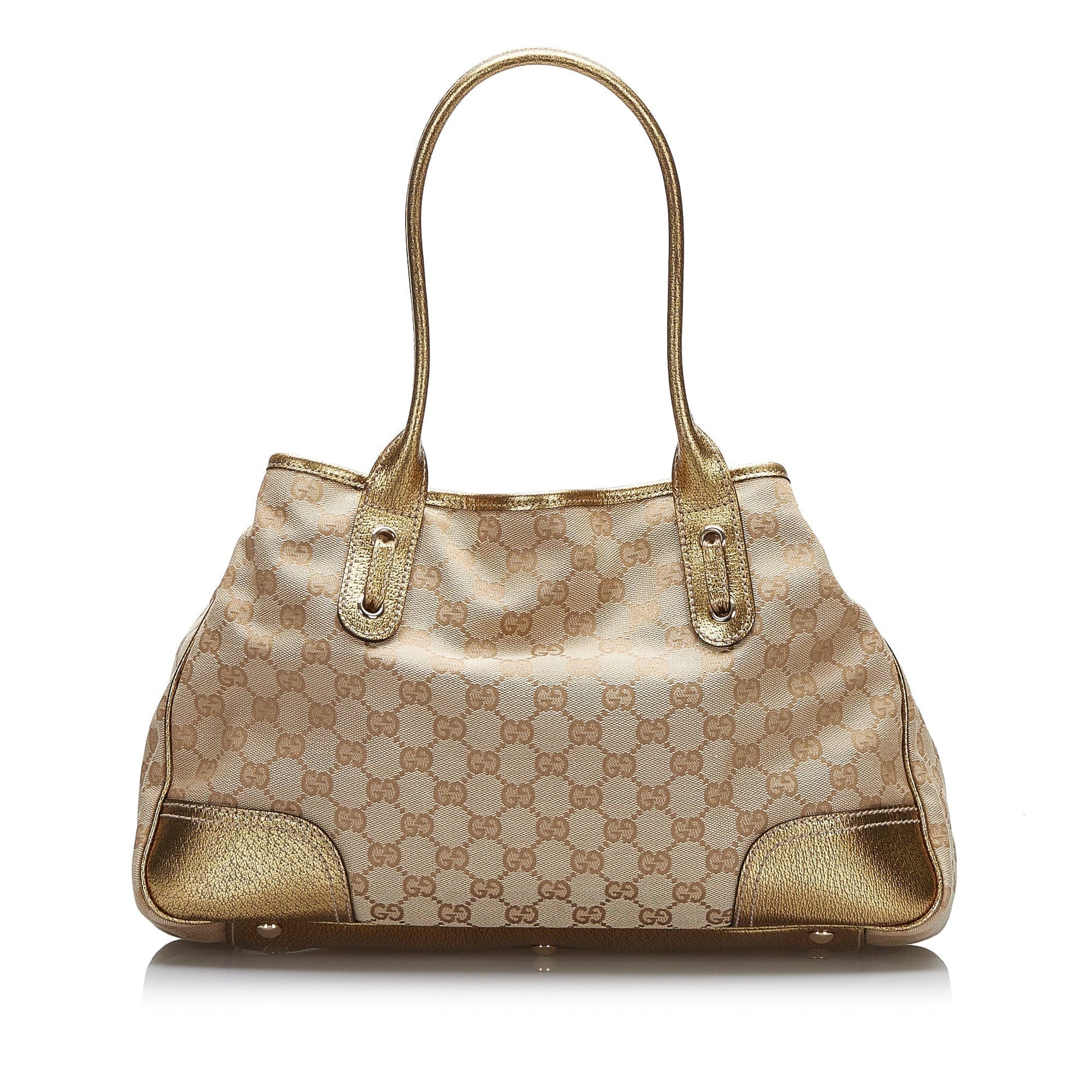 Gucci Princy Leather Canvas Tote Style 2