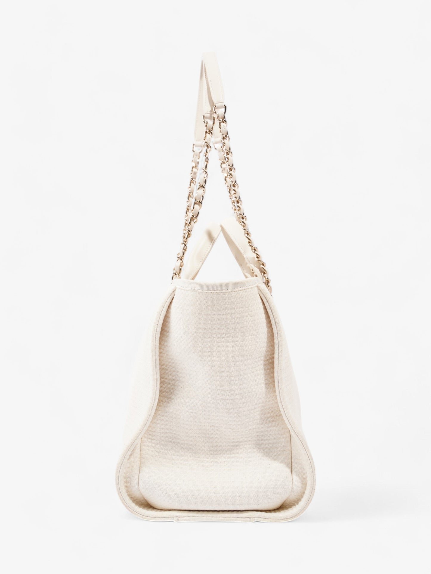 Chanel Deauville Tote Bag Cream Tweed Medium