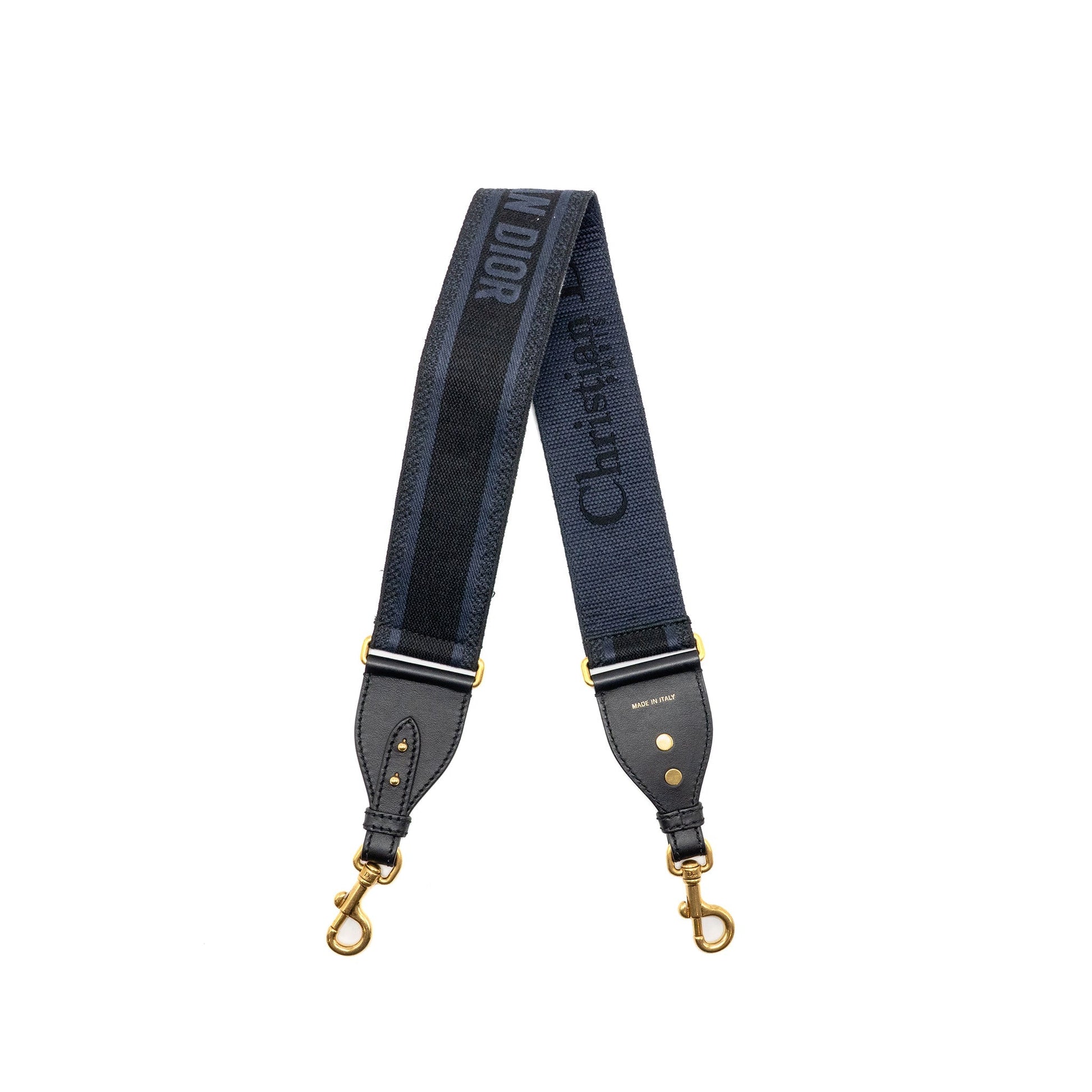 Dior Shoulder strap fabric / leather dark blue / black